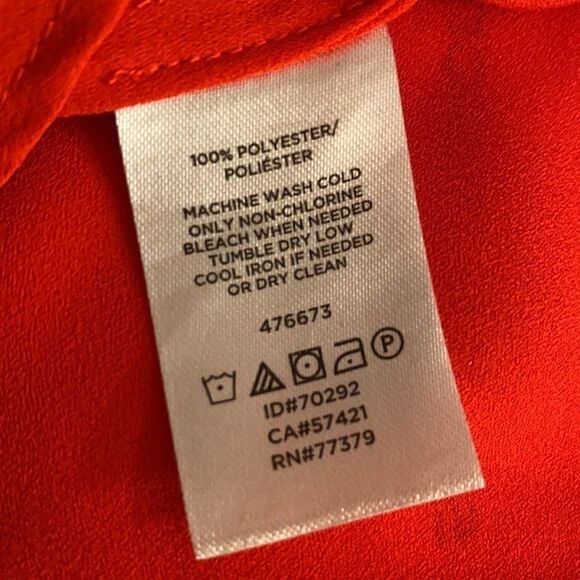 Ann Taylor High Neck key Hole Blouse Orange XS - Picture 10 of 10